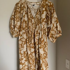 Gold/Mustard Puff Sleeve Dress